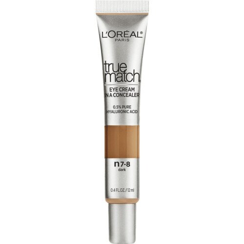 L'Oreal Paris Eye Cream in a Concealer, 0.5% Hyaluronic Acid - Dark N7-8
