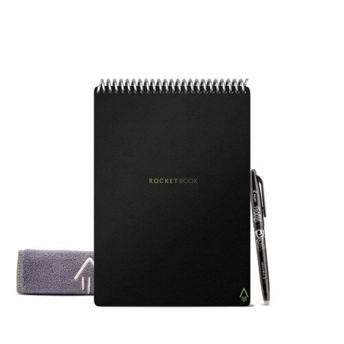 Rocketbook Flip Endlessly Reusable Digital Notepad - Infinity Black - Executive - Dot/Lined Combo