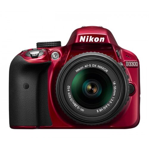 Nikon D3300 Digital SLR Camera - Red - 18-55mm VR Lens Kit