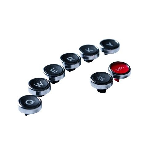 QWERKYWRITER Replacement Keycap - White / Chrome