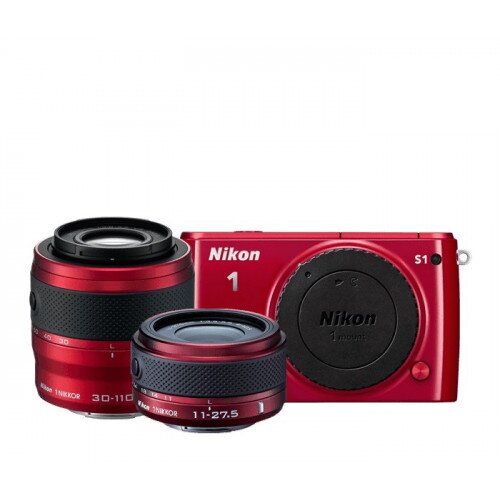 Nikon 1 S1 Camera - Red - Two-Lens Kit