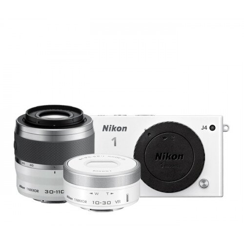 Nikon 1 J4 Camera - White - Two Lens Zoom