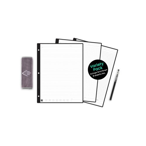 Rocketbook Filler Paper Starter Pack - Wide Ruled/Dot Grid/Graph