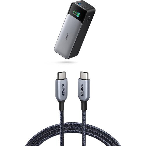 Anker 737 Power Bank (PowerCore 24K) with 140W Nylon Anker 765 USB-C to USB-C Cable