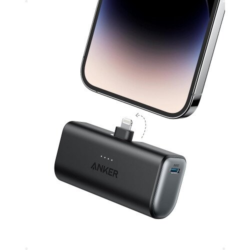 Anker Nano Power Bank (12W, Built-In Lightning Connector) - Black