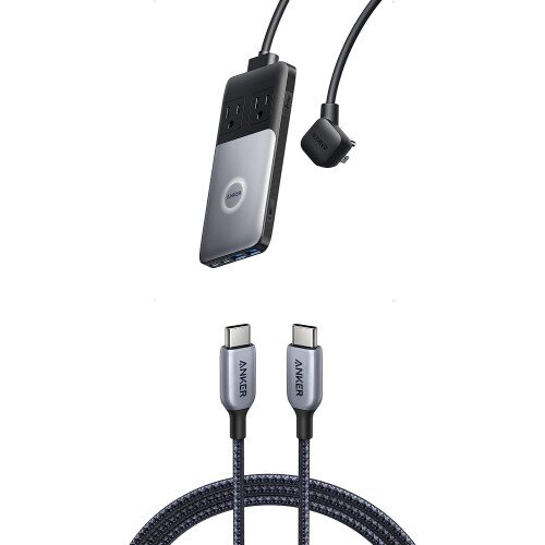 Anker 727 Charging Station (GaNPrime 100W) and Anker 765 USB-C to USB-C Cable (140W Nylon)