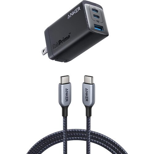 Anker 735 Charger (GaNPrime 65W) with USB-C to USB-C Cable