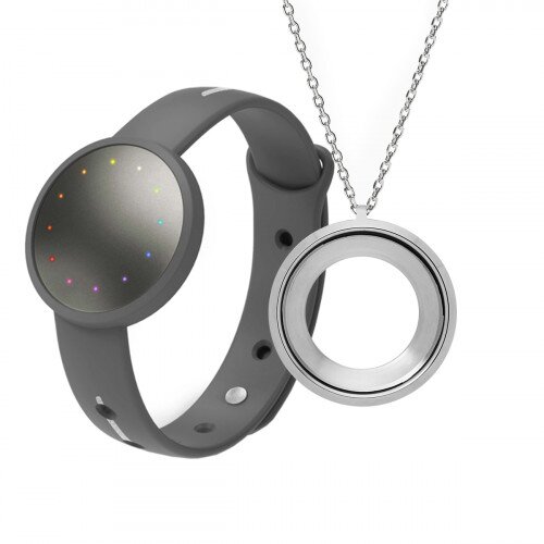 Misfit Shine 2 + Halo Necklace Bundle - Gray Sport Band with Reflect Accent