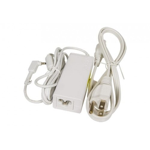 Acer 45W Adapter With Power Cord (White, Small Pin)