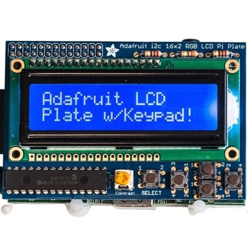Adafruit Blue&White 16x2 LCD+Keypad Kit for Raspberry Pi