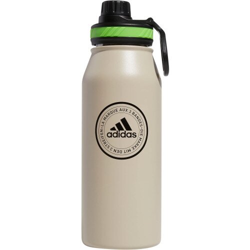 adidas BPA-Free Steel Metal Bottle 1L - Beige / Black / Semi Flash Green