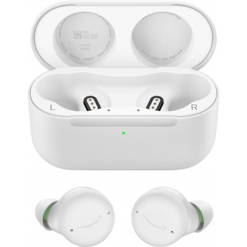 Amazon Echo Buds (2nd Gen) Wireless Earbuds with Active Noise Cancellation and Alexa - Wired Charging Case - Glacier White
