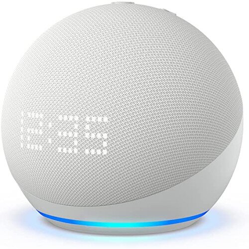 Amazon Echo Dot (5th Gen) Smart speaker with clock and Alexa - Glacier White