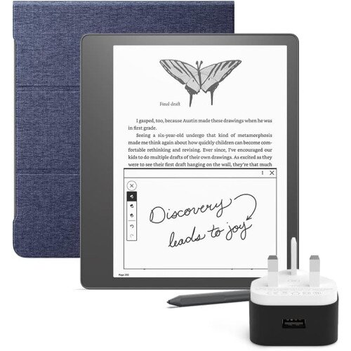 Amazon Kindle Scribe Essentials NoteBook Bundle - 16GB - Premium Pen - Denim