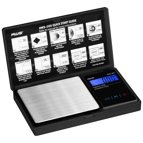 American Weigh AWS 200g Digital Pocket Scale Series with Cal Weight