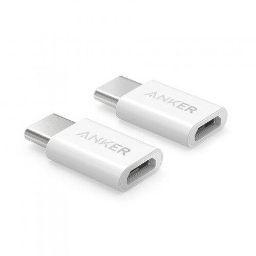 Anker USB-C (Male) to Micro USB (Female) Adapter - 2-Pack - White