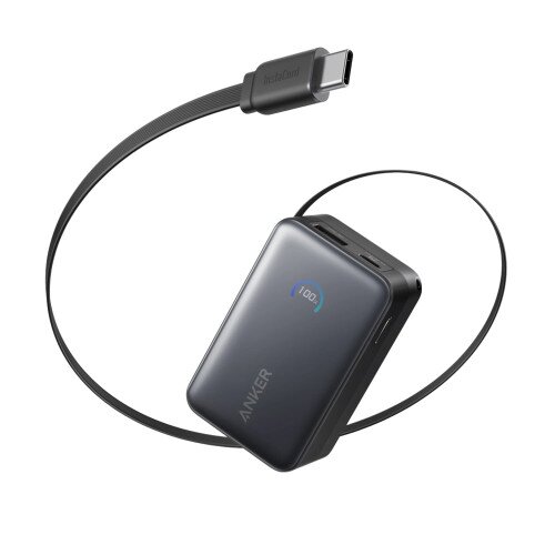 Anker Nano Power Bank (10K, 45W, Built-In Retractable USB-C Cable)
