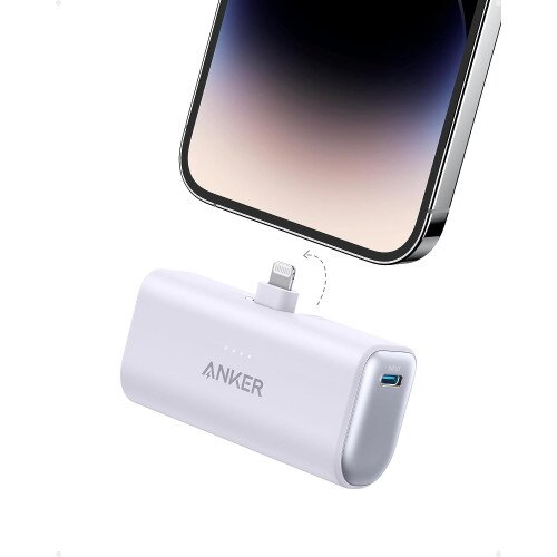 Anker Nano Power Bank (12W, Built-In Lightning Connector) - Purple