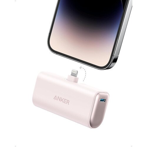 Anker Nano Power Bank (12W, Built-In Lightning Connector) - Pink