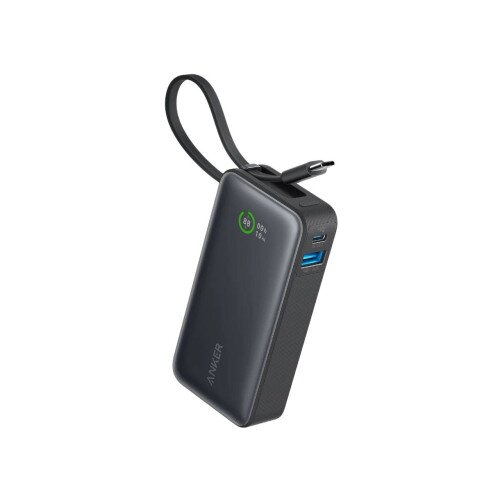 Anker Nano Power Bank (30W, Built-In USB-C Cable) - Black Stone