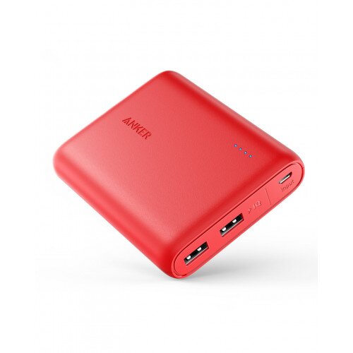 Anker PowerCore 13000mAh 2-Port Ultra Portable Phone Charger Power Bank - Red