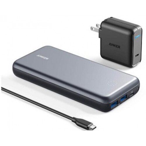 Anker PowerCore+ 19000 PD Hybrid Portable Charger USB-C Hub Included USB-C Wall Charger