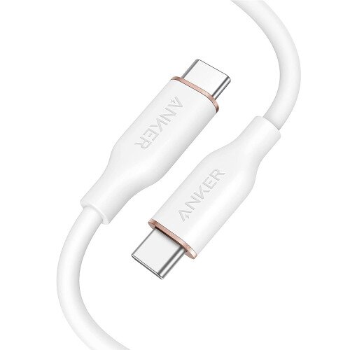 Anker 643 PowerLine III Flow Silicone Cable - USB-C to USB-C - 6ft - Cloud White
