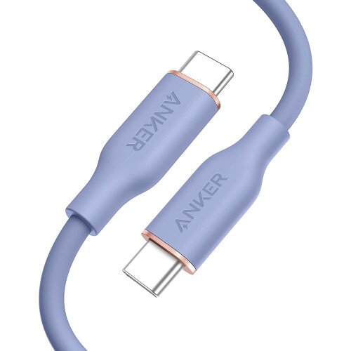 Anker 643 PowerLine III Flow Silicone Cable - USB-C to USB-C - 6ft - Lavender Gray