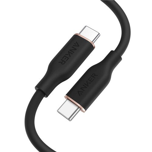 Anker 643 PowerLine III Flow Silicone Cable - USB-C to USB-C - 3ft - Midnight Black