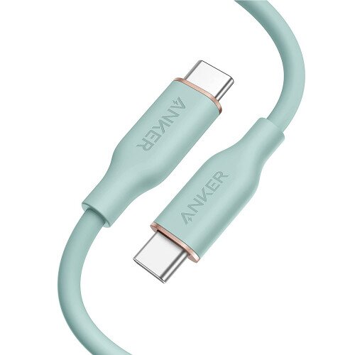 Anker 643 PowerLine III Flow Silicone Cable - USB-C to USB-C - 3ft - Mint Green