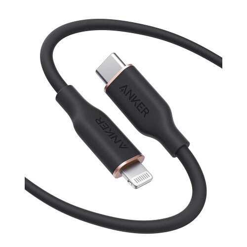 Anker 641 PowerLine III Flow Silicone Cable - USB-C to Lightning - 3ft - Midnight Black