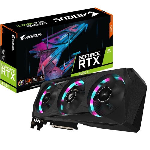 Gigabyte AORUS GeForce RTX 3060 Ti ELITE 8G (rev. 2.0) Graphics Card