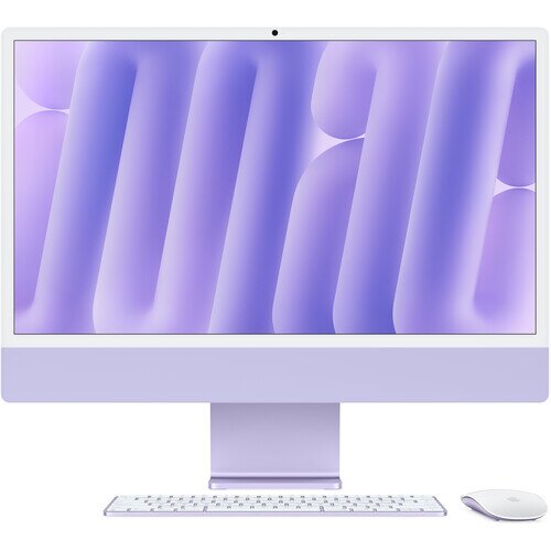 Apple iMac 24-inch 4.5K Retina Display (2024) - 512GB - 16GB - M4 Chip with 10-Core CPU 10-Core GPU 16-Core Neural Engine - Purple