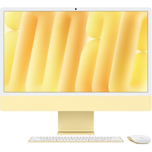 Apple iMac 24-inch 4.5K Retina Display (2024) - 512GB - 16GB - M4 Chip with 10-Core CPU 10-Core GPU 16-Core Neural Engine - Yellow