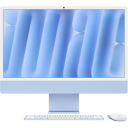 Apple iMac 24-inch 4.5K Retina Display (2024) - 512GB - 16GB - M4 Chip with 10-Core CPU 10-Core GPU 16-Core Neural Engine - Blue