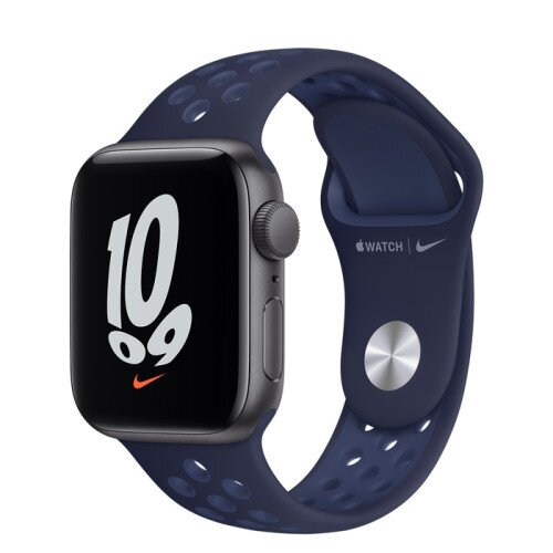 Apple Watch Nike SE Space Gray Aluminum Case with Nike Sport Band - Midnight Navy/Mystic Navy - 40mm