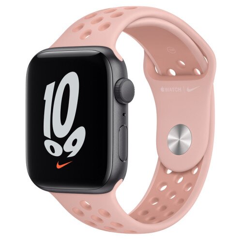 Apple Watch Nike SE Space Gray Aluminum Case with Nike Sport Band - Pink Oxford/Rose Whisper - 44mm