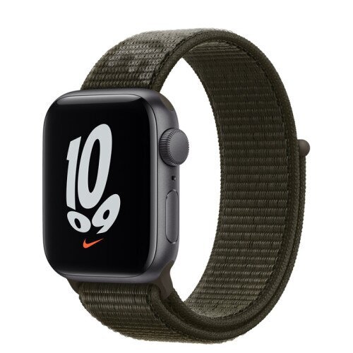 Apple Watch Nike SE Space Gray Aluminum Case with Nike Sport Loop - Cargo Khaki - 40mm