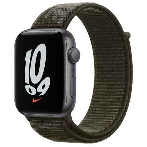 Apple Watch Nike SE Space Gray Aluminum Case with Nike Sport Loop - Cargo Khaki - 44mm