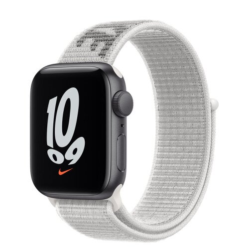 Apple Watch Nike SE Space Gray Aluminum Case with Nike Sport Loop - Summit White - 40mm