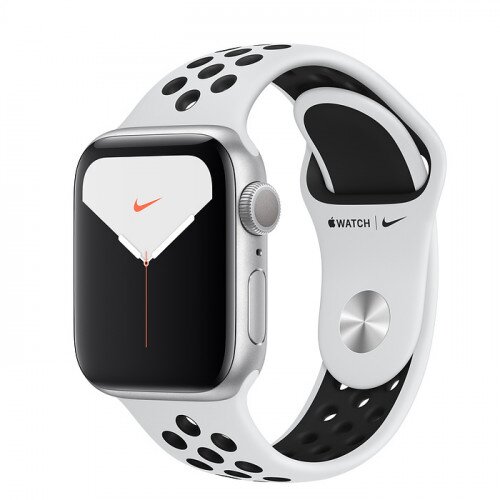 Apple Watch Nike Series 5 with Pure Platinum/Black Sport Band - Silver Aluminum Case - 40mm