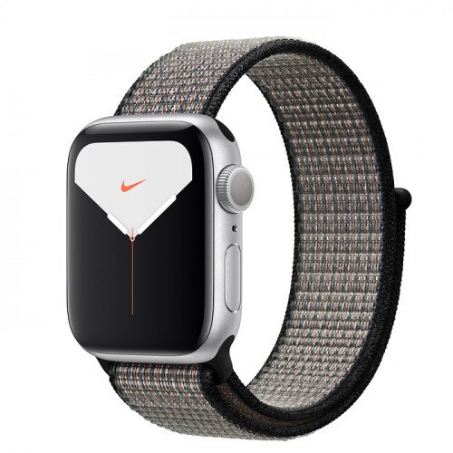 Apple Watch Nike Series 5 with Royal Pulse/Lava Glow Sport Loop Band - Silver Aluminum Case - 44mm