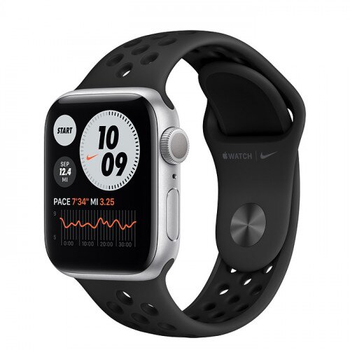 Apple Watch Nike Series 6 Silver Aluminum Case with Nike Sport Band - 40mm - Anthracite/Black