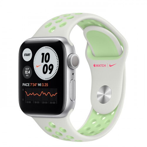 Apple Watch Nike Series 6 Silver Aluminum Case with Nike Sport Band - 40mm - Spruce Aura/Vapor Green