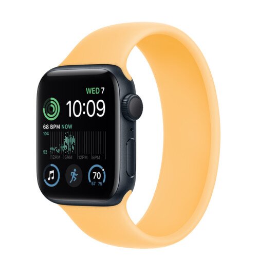 Apple Watch SE (2nd Gen) Midnight Aluminum Case with Solo Loop - Sunglow - 40mm - Size-3