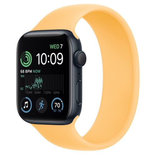 Apple Watch SE (2nd Gen) Midnight Aluminum Case with Solo Loop - Sunglow - 44mm - Size-4