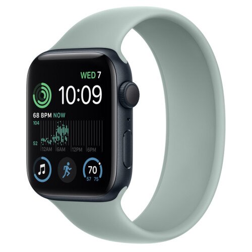 Apple Watch SE (2nd Gen) Midnight Aluminum Case with Solo Loop - Succulent - 44mm - Size-8