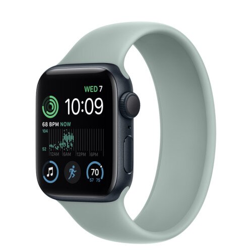Apple Watch SE (2nd Gen) Midnight Aluminum Case with Solo Loop - Succulent - 40mm - Size-9
