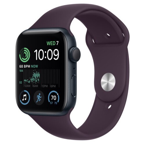 Apple Watch SE (2nd Gen) Midnight Aluminum Case with Sport Band - Elderberry - 44mm - S/M