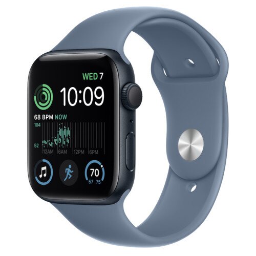 Apple Watch SE (2nd Gen) Midnight Aluminum Case with Sport Band - Slate Blue - 44mm - S/M
